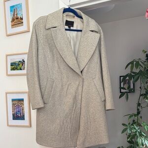 Banana Republic Light Cream Wool-Blend Pea Coat